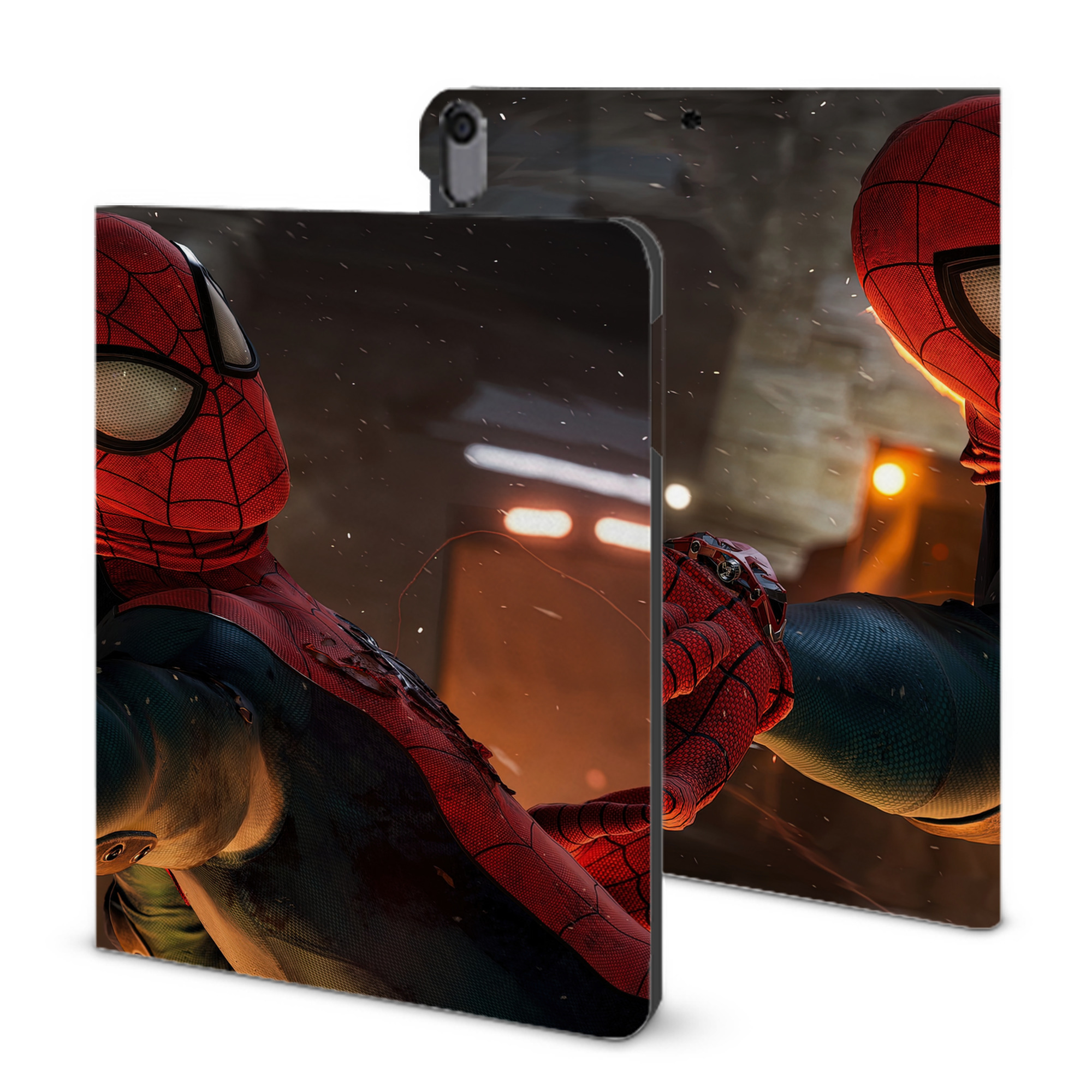 （画像用） Spider Man スパイダーマン IPad ケース ブック型 PUレザー TPU 耐衝撃 軽量 薄型 ペン収納なし 全面保護 IPad 各モデル対応